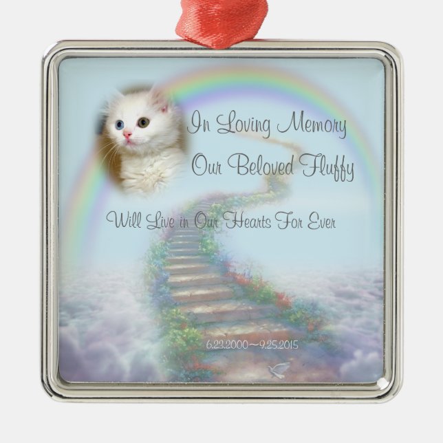 Snygg Personlig Katt eller Hund Memorial Julgransprydnad Metall (Framsidan)