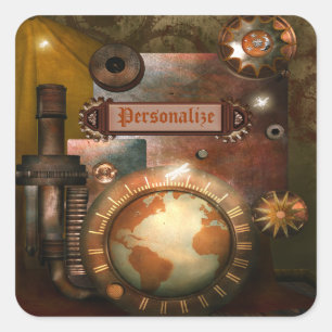 Snygg Personlig Steampunk Stickers Fyrkantigt Klistermärke