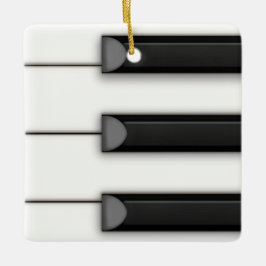 Snygg Piano Nycklar Detail Musical Julgransprydnad Keramik