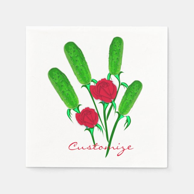 Snygg Pickle Bouquet med Ro Thunder_Cove Pappersservett (Framsidan)