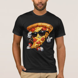 Snygg Pizzabitmaskot med Solglasögon Konst T Shirt
