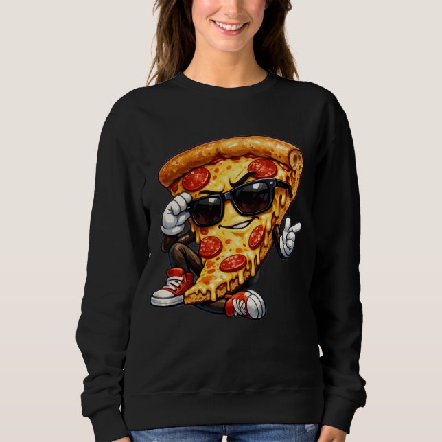 Snygg Pizzabitmaskot med Solglasögon Konst T Shirt (Framsida)