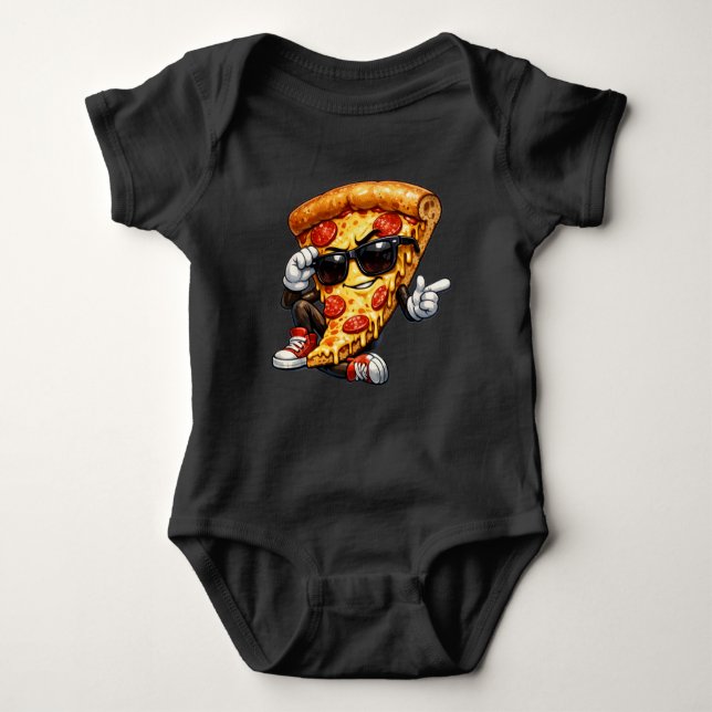 Snygg Pizzabitmaskot med Solglasögon Konst T Shirt (Framsida)