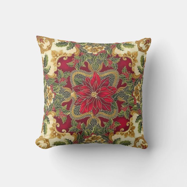 Snygg Poinsettia Pillow! Kudde (Framsida)