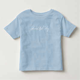 Snygg pojke: Boys Blue Trendig Småbarn Pre School T Shirt