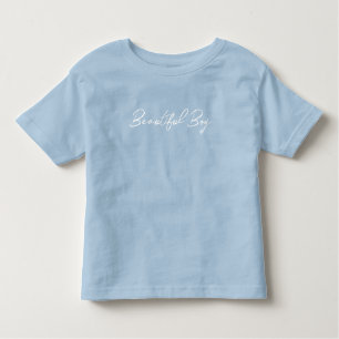 Snygg pojke: Boys Blue Trendig Småbarn Pre School T Shirt