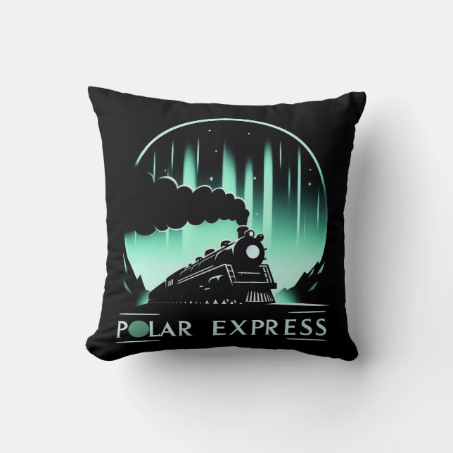 Snygg Polar Express Tågdesign Kudde (Framsida)