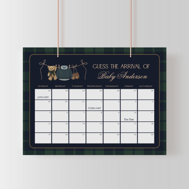 Snygg Polobamse Baby Förfallodatum Kalender Poster (Skapare uppladdad)