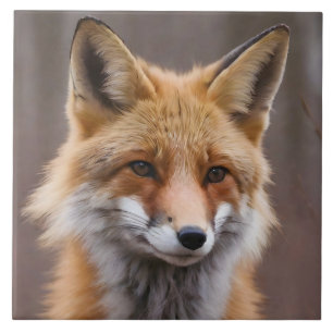Snygg Porträtt i Red Fox i Wilderness 4a Kakelplatta