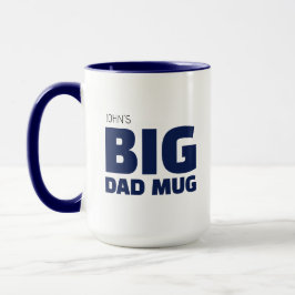 Snygg present sjöblå anpassat namn stor pappa mugg
