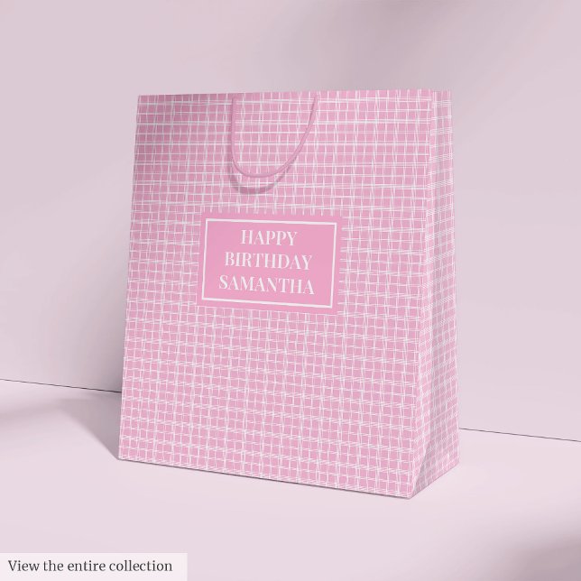 Snygg presentförpackning rosa rutmönster anpassat  (Skapare uppladdad)