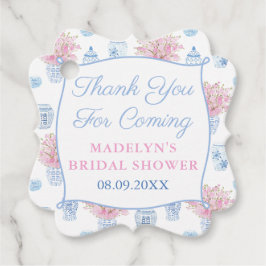 Snygg & Prickig Rosa Blå Gingkärla Bröllopsdusch Gåvor Etiketter