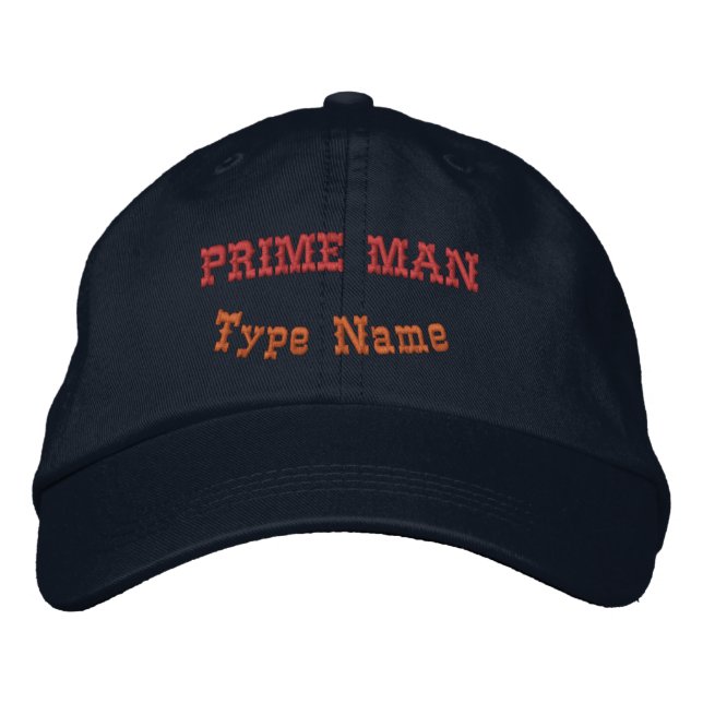 Snygg PRIME MAN Justerbar Marin Mode Elegant Broderad Keps (Framsida)