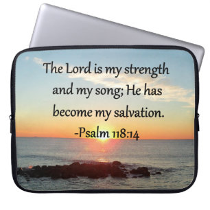 Snygg Psalm 118:14 Soluppåtriktad fotodesign Laptop Fodral