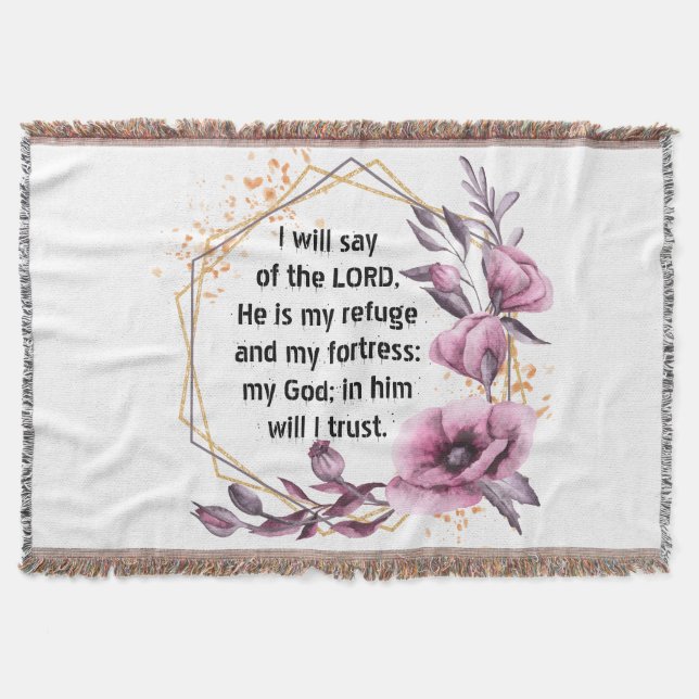 Snygg Psalm 91-Blommigtars Throw Blanket Filt (Framsidan)