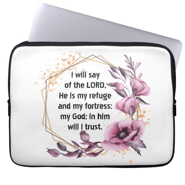 Snygg Psalm 91 laptop sleeve (Framsidan)