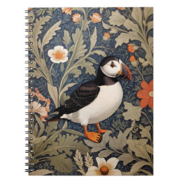 Snygg Puffin William Morris Inspired Anteckningsbok