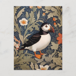 Snygg Puffin William Morris Inspired Vykort