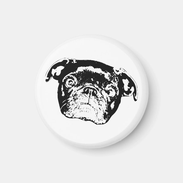 Snygg Pug Hemaccent Magnet (Framsidan)