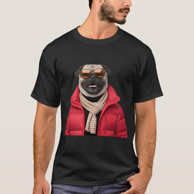 Snygg Pug-konst T Shirt (Framsida)