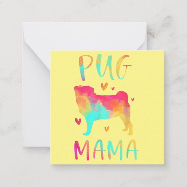 Snygg Pug Mamma någonsin Anteckningskort (Framsida)