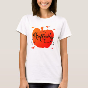 Snygg Pumpkin Happy halloween-typografi T Shirt