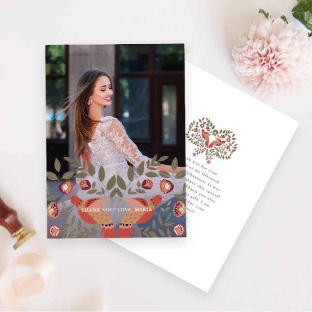 Snygg Quinceanera Fiesta Tack Photo Inbjudningar (Skapare uppladdad)