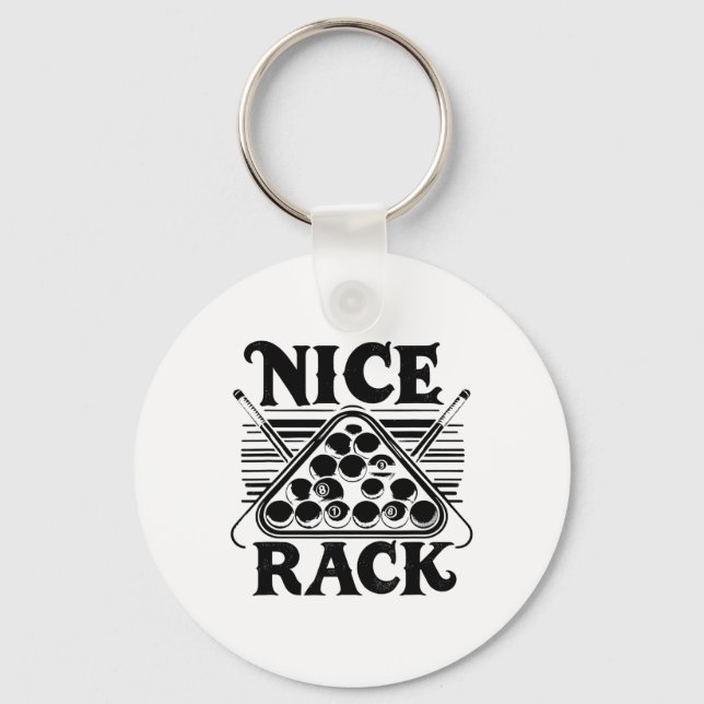 Snygg Rack Bassäng Billiard Player Billiards Cue S Nyckelring (Framsida)