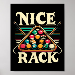 Snygg Rack Bassäng Billiard Player Billiards Cue S Poster