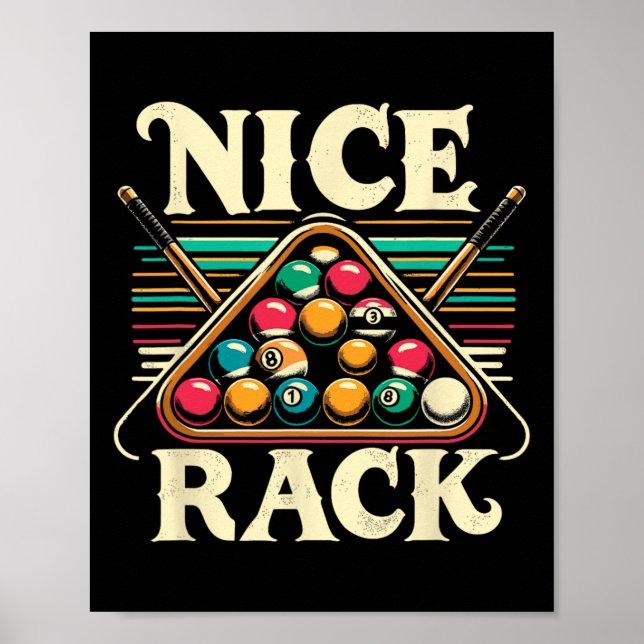 Snygg Rack Bassäng Billiard Player Billiards Cue S Poster (Framsidan)
