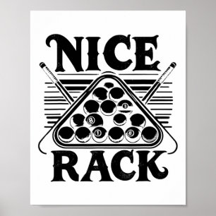Snygg Rack Bassäng Billiard Player Billiards Cue S Poster