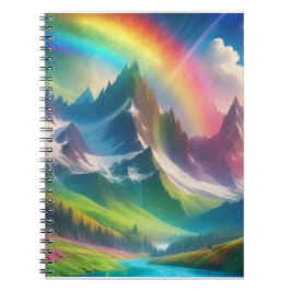 Snygg Rainbow Fantasy Realm Anteckningsbok