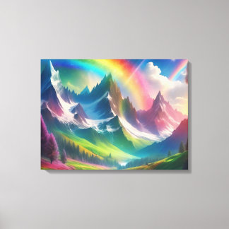 Snygg Rainbow Fantasy Realm Canvastryck