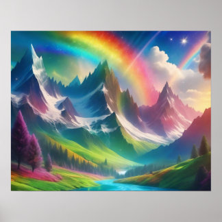 Snygg Rainbow Fantasy Realm Poster