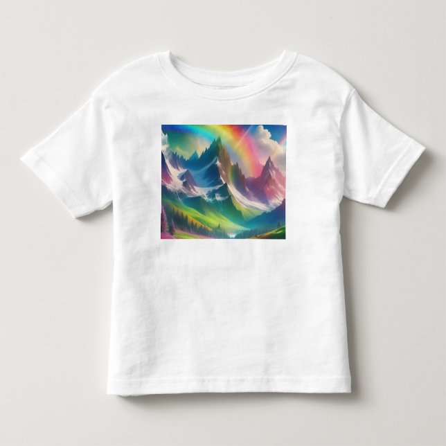 Snygg Rainbow Fantasy Realm T Shirt (Framsida)