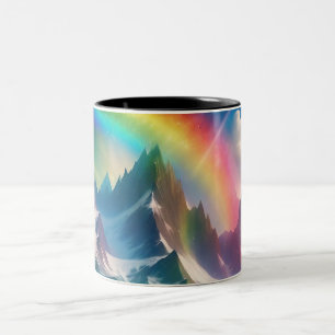 Snygg Rainbow Fantasy Realm Två-Tonad Mugg