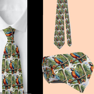 Snygg Rainbow Parrots Necktie Slips