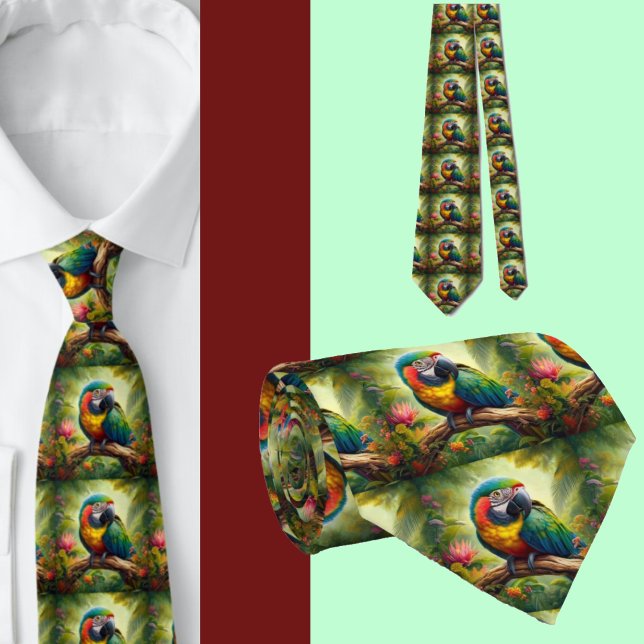 Snygg Rainbow Parrots Necktie Slips (Skapare uppladdad)