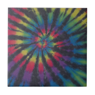 Snygg Rainbow Swirl Spiral Tie Dye PhatDyes Kakelplatta