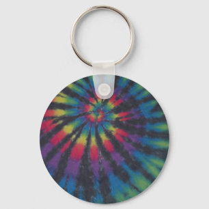 Snygg Rainbow Swirl Spiral Tie Dye PhatDyes Nyckelring