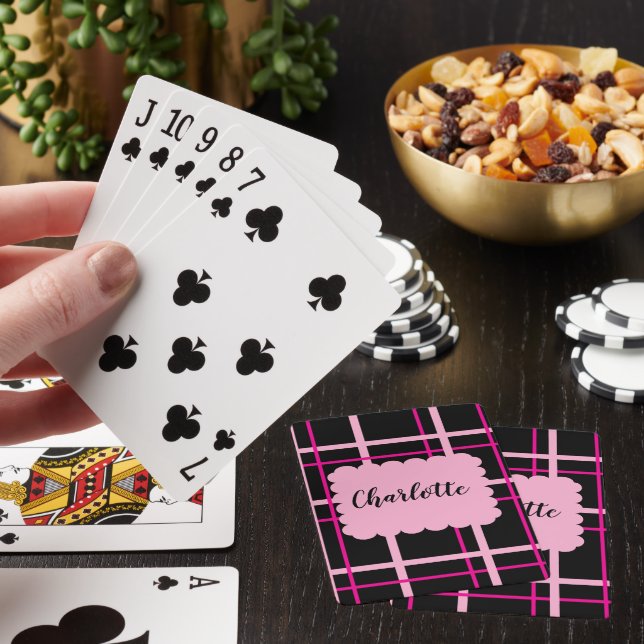Snygg randig mönster casinokort (På plats)