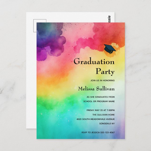 Snygg regnbåge Färg Abstrakt design Vykort (Fram/baksida)