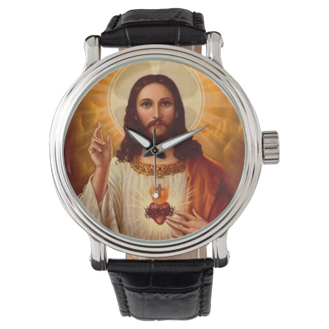Snygg religiösa Helig Hjärtat i Jesus bild Armbandsur (Framsida)