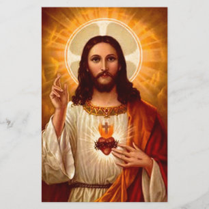 Snygg religiösa Helig Hjärtat i Jesus bild Brevpapper