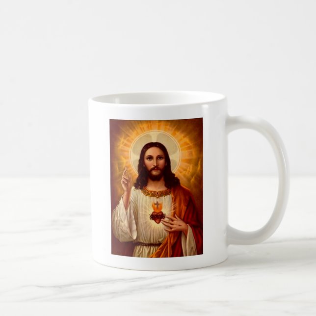 Snygg religiösa Helig Hjärtat i Jesus bild Kaffemugg (Höger)