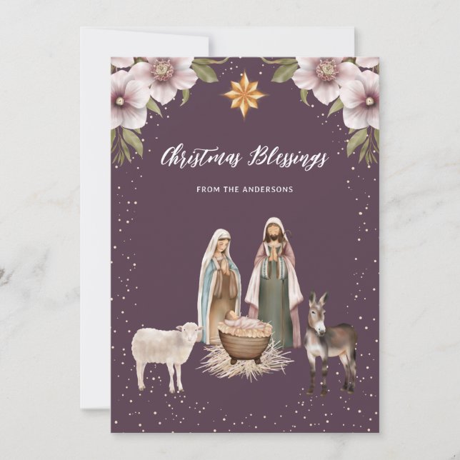 Snygg Religiösa Kristna julkort (Framsida)