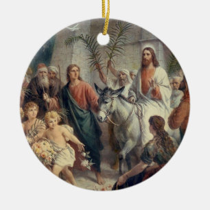 Snygg Religiösa Scene Julgransprydnad Keramik