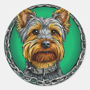 Snygg renrasig hund runt klistermärke