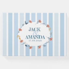 Snygg Retro Baby blue Bröllop Guestbook Gästböcker