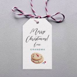 Snygg Retro-julkakor Vattenfärg Presentetikett